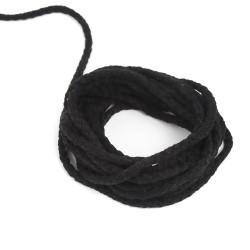 Шнур для одежды тип 2,  Чёрный (плетено-вязаный/полиэфир)  в Чайковском