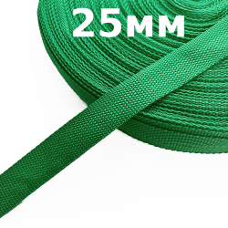 Лента-Стропа 25мм, цвет Зелёный (на отрез)  в Чайковском